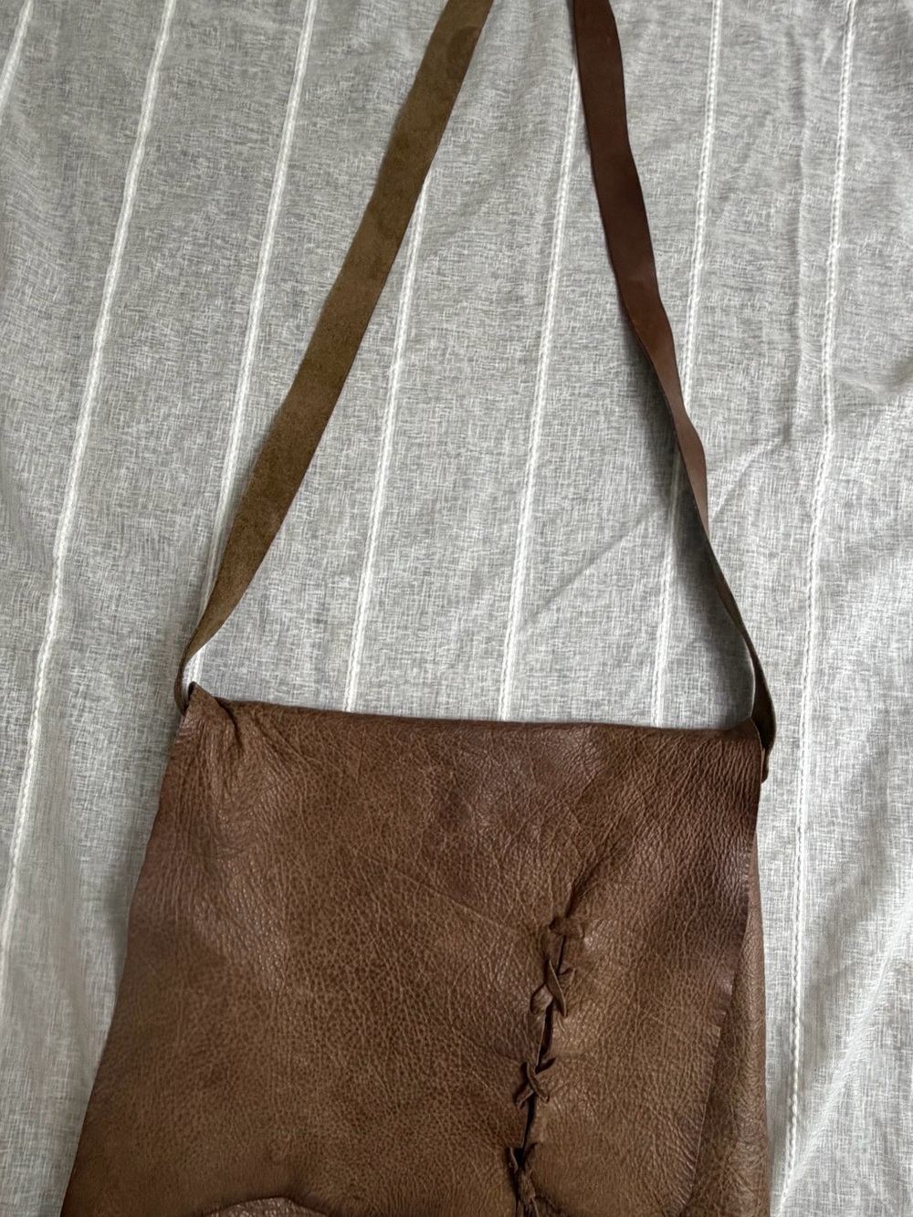 Stacy Leigh Distressed Leather Bow Crossbody Bag